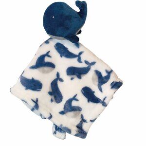 2020 Hudson Baby HB Whale Baby Lovey Security Blanket 14" X 14"